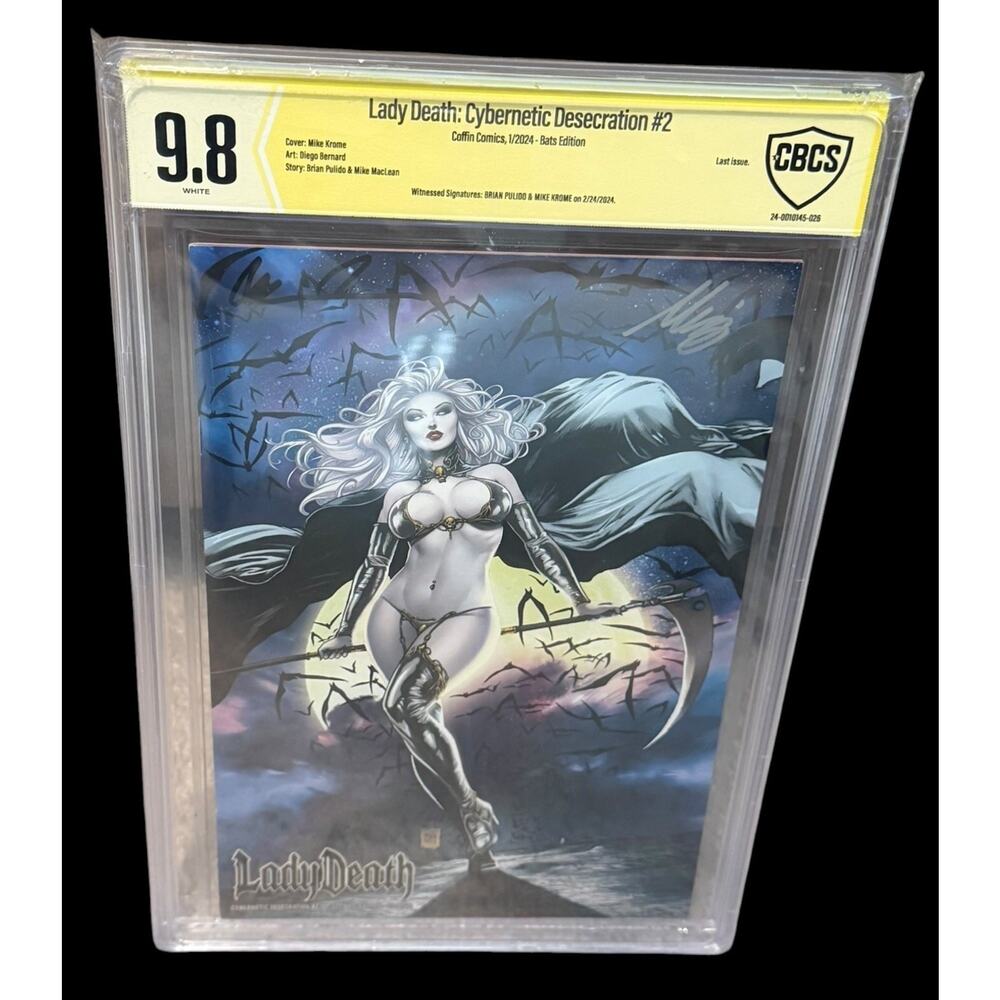 Lady Death: Cybernetic Desecration #2 Rata Variant CBCS 9.8 Signed Pulido Krome
